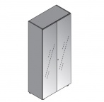 174096 - Шкаф высокий закрытый со стеклом и замком 174096 - Шкаф высокий закрытый со стеклом и замком