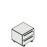 118254 - Мобильная тумба с 2 ящиками + внутренний ящик для канцелярии