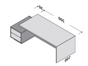 174265 - Стол руководителя правый с тумбой , с 2 USB входами 230x100/115x75 174265 - Стол руководителя правый с тумбой , с 2 USB входами 230x100/115x75