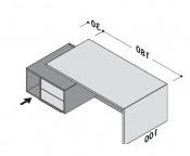 174166 - Стол руководителя левый с тумбой и отсекам для процессора , с 2 USB входами 210x100/115x75 174166 - Стол руководителя левый с тумбой и отсекам для процессора , с 2 USB входами 210x100/115x75