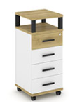 Тумба мобильная 4 ящика с надставкой Concept CN.TUM-006 B/W 