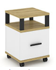 Concept CN.TUM-008 B/W Тумба мобильная 1 распашной фасад с надставкой 