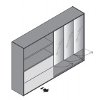 174327 - Шкаф высокий с 3-мя стеклянными дверьми и 2-мя глухими 174327 - Шкаф высокий с 3-мя стеклянными дверьми и 2-мя глухими
