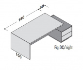 174158 - Стол руководителя правый с тумбой , с 2 USB входами 210x100/115x75 174158 - Стол руководителя правый с тумбой , с 2 USB входами 210x100/115x75