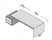 174271 - Стол руководителя левый с тумбой , с 2 USB входами 174271 - Стол руководителя левый с тумбой , с 2 USB входами