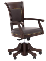 DOGE/A Кресло руководителя кожа коричневая/Орех Танганьика