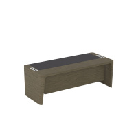 Стол руководителя с кожаным бюваром и фронтальной панелью Premium ПМ 146