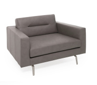 Кресло TENO кожа темно-бежевый / полированные ножки Кресло TENO кожа темно-бежевый / полированные ножки