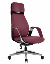 Кресло Гермес А бордовая / черная кожа