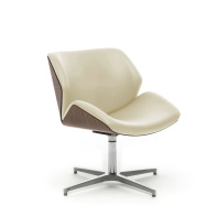 Кресло Charm Wood Lounge бежевый кожа / Шпон Кресло Charm Wood Lounge бежевый кожа / Шпон
