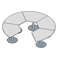 Стол переговоров круглый Skandi D300 без одной секции