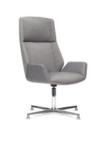 Кресло Овертайм с высокой спинкой на крестовине на глайдерах в ткани 1 категории