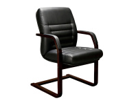 Кресло Myra C на полозьях кожа черная Кресло Myra C на полозьях кожа черная