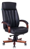 Кресло Бюрократ T-9922WALNUT кожа черная Кресло Бюрократ T-9922WALNUT кожа черная