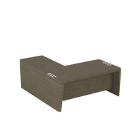 Стол для руководителя правый с приставкой на большой тумбе и фронтальной панелью Premium ПМ 153