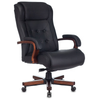 Кресло Бюрократ T-9926WALNUT черная кожа Кресло Бюрократ T-9926WALNUT черная кожа