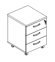 Тумба выкатная 3-ящичная с центральным замком А4 212  