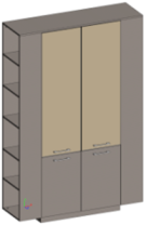 Шкаф высокий комбинированный с боковыми стеллажами (двери в ал. рамке) JNS934 Шкаф высокий комбинированный с боковыми стеллажами (двери в ал. рамке) JNS934