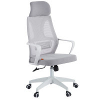 Кресло Chairman CH636 серый ткань сетка, белый каркас