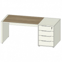 Стол с тумбой приставной Clifford CLF116  Стол с тумбой приставной Clifford CLF116