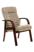 Кресло Multi Office Atlant D Wood кожа бежевая