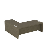 Стол для руководителя правый с приставкой на большой тумбе и фронтальной панелью Premium ПМ 163