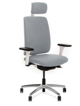 Кресло DION W 870 1DW alum Jade9502 headrest ткан серая / белый каркас Кресло DION W 870 1DW alum Jade9502 headrest ткан серая / белый каркас