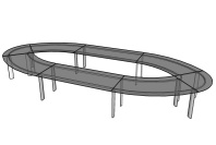 Стол для переговоров овальный Glassline 605х270х75 Стол для переговоров овальный Glassline 605х270х75