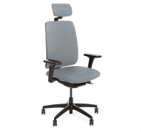 Кресло DION 870 1D black Jade9502 headrest ткань серая Кресло DION 870 1D black Jade9502 headrest ткань серая