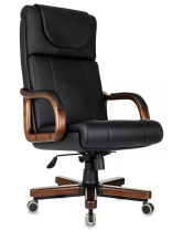 Кресло Бюрократ T-9933Walnut экокожа черная