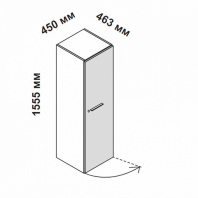 156910 - Шкаф для кабинета средний узкий с глухой дверцей с бесшумным закрыванием и замком, правосторонний 156910 Enosi Evo 156910 - Шкаф для кабинета средний узкий с глухой дверцей с бесшумным закрыванием и замком, правосторонний 156910 Enosi Evo