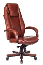 Кресло  Бюрократ T-9924WALNUT коричневая кожа Кресло  Бюрократ T-9924WALNUT коричневая кожа