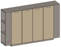 Шкаф средний универсальный (двери в ал. рамке) JNS929 Шкаф средний универсальный (двери в ал. рамке) JNS929