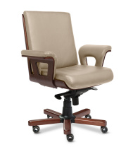 Кресло Cadis B бежевая кожа / темный орех Кресло Cadis B бежевая кожа / темный орех