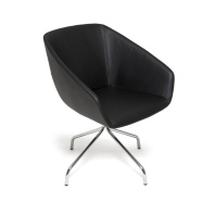 ALMA Кресло металл черная кожа
