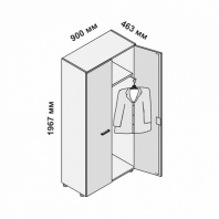 158748 IULIO - Шкаф-гардеробная с замком с перекладиной для одежды 158748 IULIO - Шкаф-гардеробная с замком с перекладиной для одежды