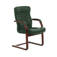 Стул Multi Office Orion Wood C зеленая кожа