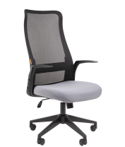 Кресло Chairman 573  черная сетка / ткань серая