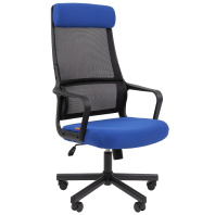 Кресло CHAIRMAN 590 сетка/ткань синее
