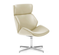 Кресло Charm High Lounge кожа бежевая