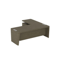 Стол для руководителя левый с приставкой на большой тумбе и фронтальной панелью Premium ПМ 162