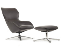 Кресло дизайнерское Selin F1705 RV Design c оттоманкой Кожа