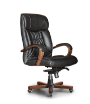 Кресло Аллегро СП ЭКС WOOD черная кожа Кресло Аллегро СП ЭКС WOOD черная кожа