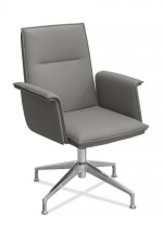 Кресло Лео Л HX4 без колес кожа серая Кресло Лео Л HX4 без колес кожа серая