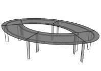 Стол для переговоров овальный Glassline 405х270х75 Стол для переговоров овальный Glassline 405х270х75