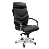 Кресло Multi-Office Leeds Chrome кожа черная Кресло Multi-Office Leeds Chrome кожа черная