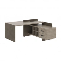 Стол руководителя на опорной тумбе правый Wood&Stone (S) СФ-531222 Дрифтвуд / Бетон Чикаго Стол руководителя на опорной тумбе правый Wood&Stone (S) СФ-531222 Дрифтвуд / Бетон Чикаго