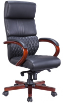 Кресло офисное Everprof President Wood (кожа)