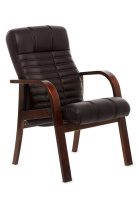 Кресло Multi Office Atlant D Wood коричневая кожа