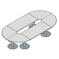 Стол переговоров овальный Skandi 380х200